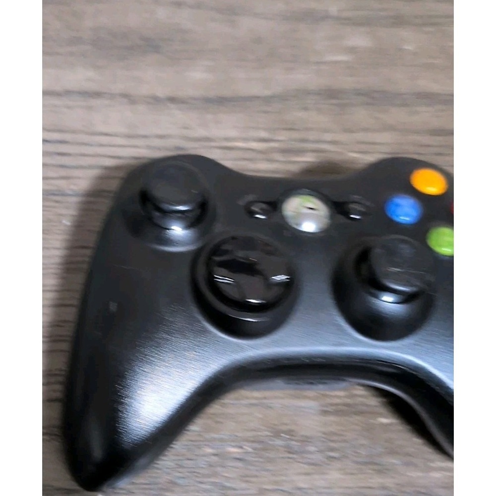 Microsoft Xbox 360 Wireless Black Controller TESTED Works With Battery Cover - Picture 2 of 6
